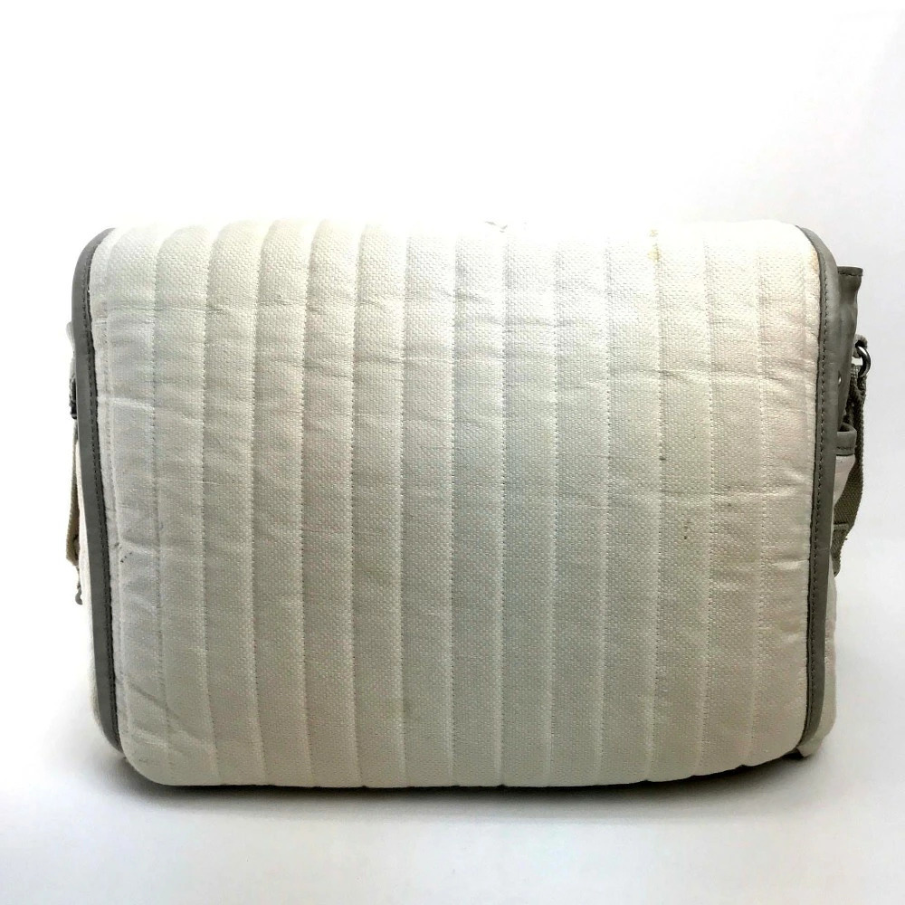 Chloe Shoulder Beige Crossbody Canvas Leather Diaper Bag Baby